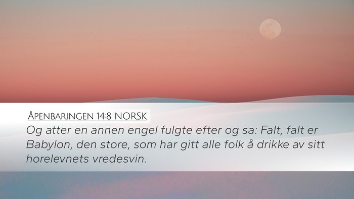 Åpenbaringen 14:8 NORSK Bible Verse Image