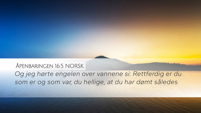 Åpenbaringen 16:5 NORSK Bible Verse Image