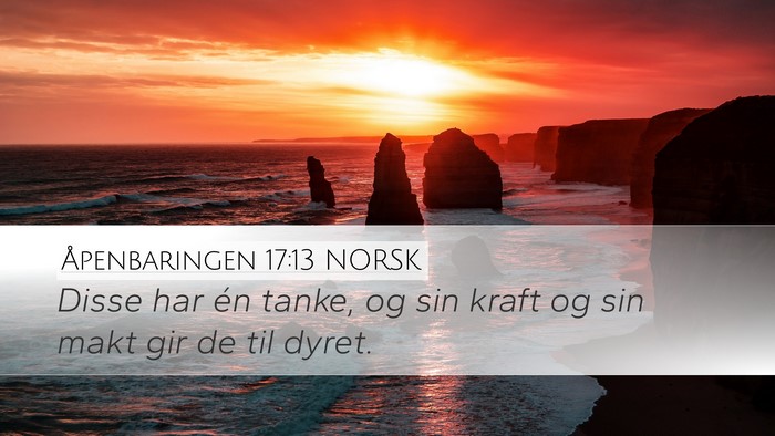 Åpenbaringen 17:13 NORSK Bible Verse Image