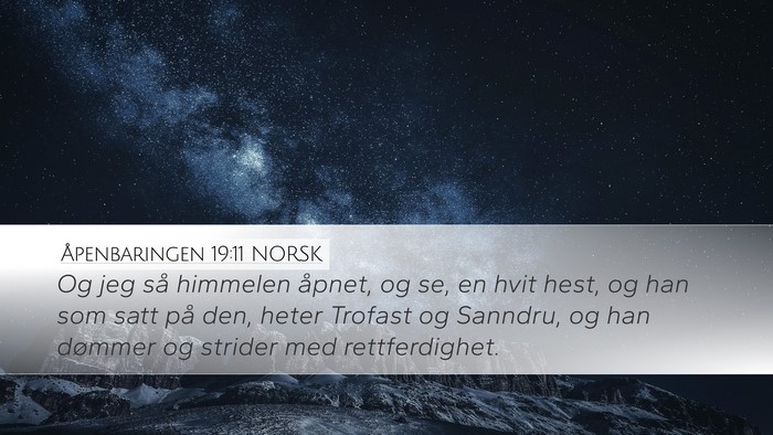Åpenbaringen 19:11 NORSK Bible Verse Image