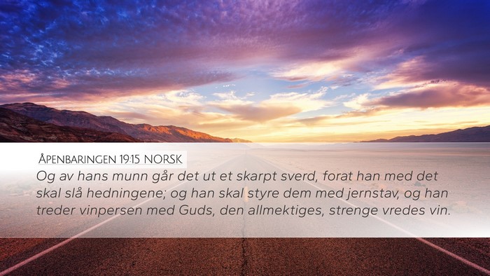 Åpenbaringen 19:15 NORSK Bible Verse Image
