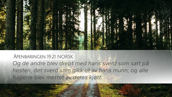 Åpenbaringen 19:21 NORSK Bible Verse Image