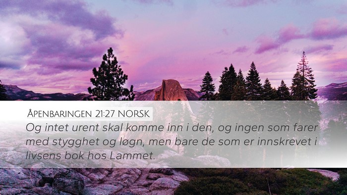 Åpenbaringen 21:27 NORSK Bible Verse Image