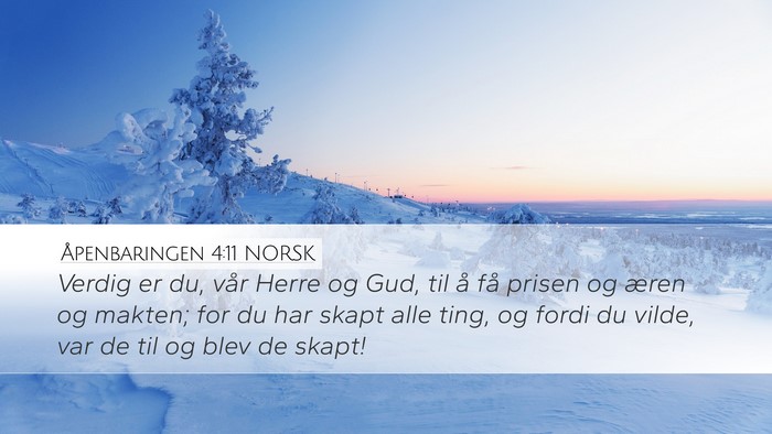 Åpenbaringen 4:11 NORSK Bible Verse Image