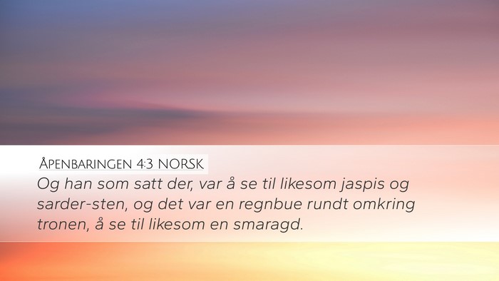 Åpenbaringen 4:3 NORSK Desktop Wallpaper - Og han som satt der, var å se til likesom jaspis - Desktop Bible Verse Wallpaper