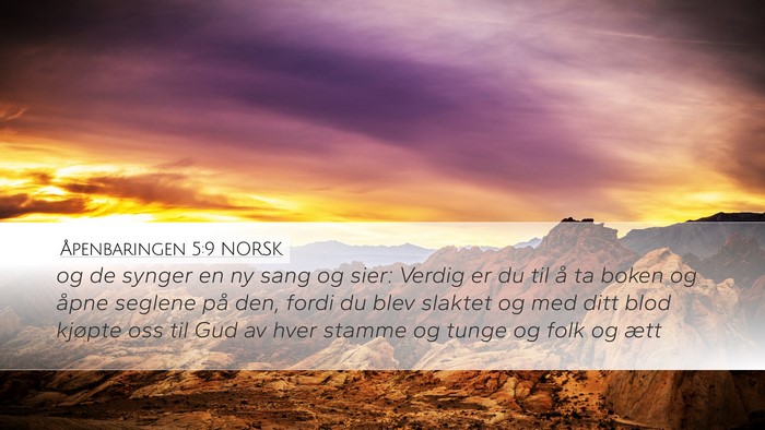 Åpenbaringen 5:9 NORSK Bible Verse Image