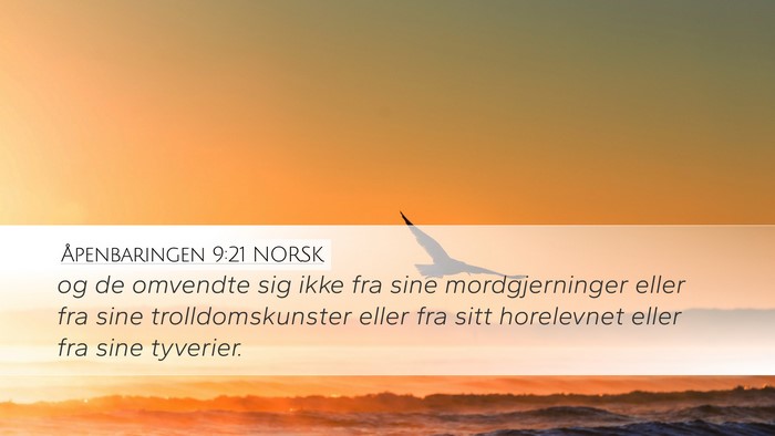 Åpenbaringen 9:21 NORSK Desktop Wallpaper - og de omvendte sig ikke fra sine mordgjerninger - Desktop Bible Verse Wallpaper