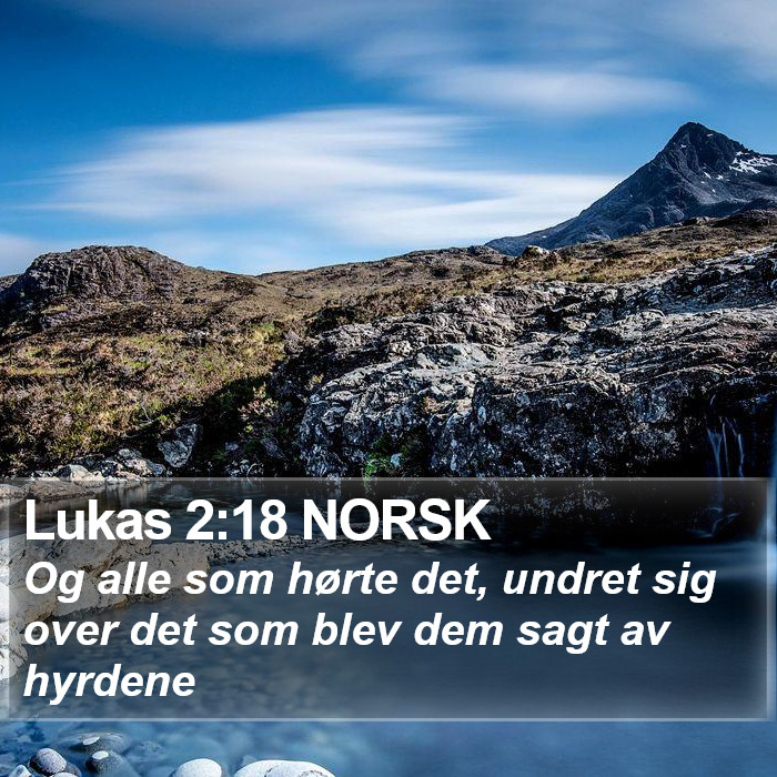 Lukas 2:18 NORSK - Og alle som hørte det, undret sig over det som