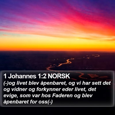 1 Johannes 1:2 NORSK Bible Verse Image