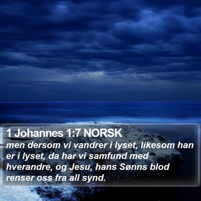 1 Johannes 1:7 NORSK Bible Verse Image