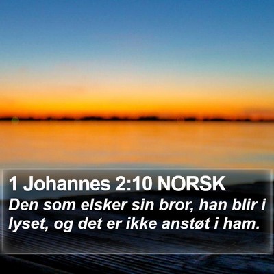 1 Johannes 2:10 NORSK Bible Verse Image