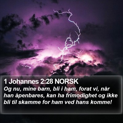1 Johannes 2:28 NORSK Bible Verse Image