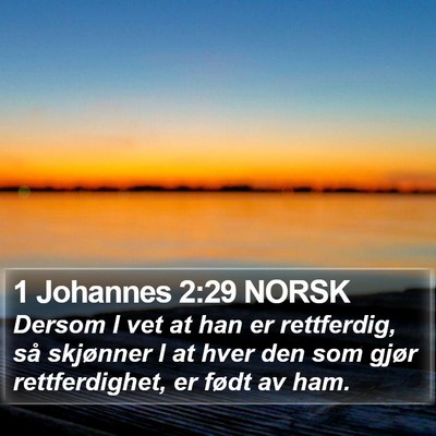 1 Johannes 2:29 NORSK Bible Verse Image