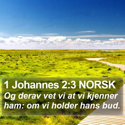 1 Johannes 2:3 NORSK Bible Verse Image