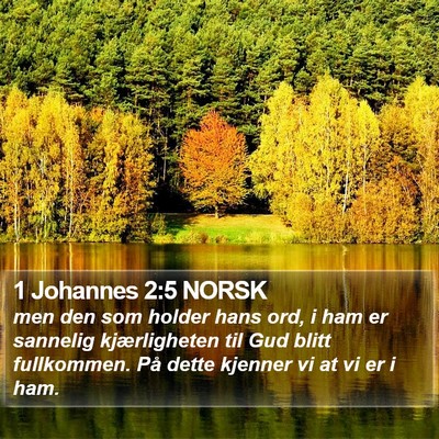 1 Johannes 2:5 NORSK Bible Verse Image
