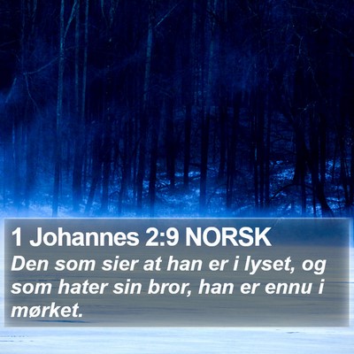 1 Johannes 2:9 NORSK Bible Verse Image