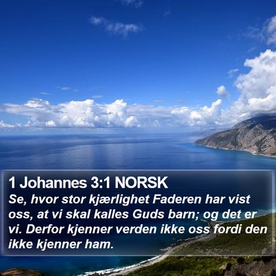 1 Johannes 3:1 NORSK Bible Verse Image