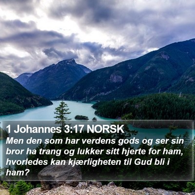 1 Johannes 3:17 NORSK Bible Verse Image