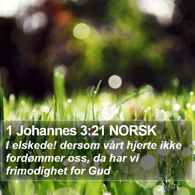 1 Johannes 3:21 NORSK Bible Verse Image