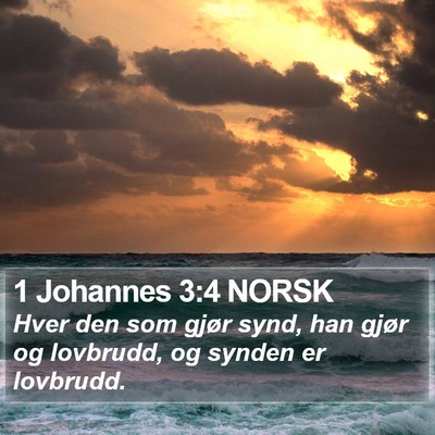 1 Johannes 3:4 NORSK Bible Verse Image