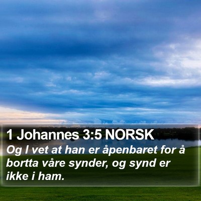 1 Johannes 3:5 NORSK Bible Verse Image