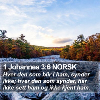 1 Johannes 3:6 NORSK Bible Verse Image