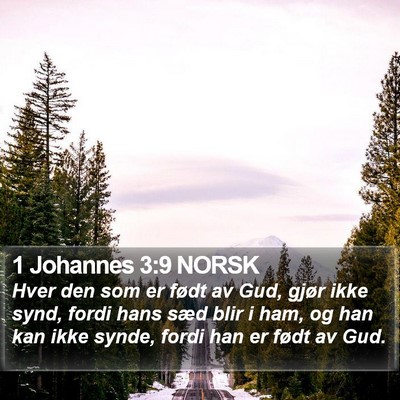 1 Johannes 3:9 NORSK Bible Verse Image