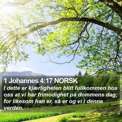 1 Johannes 4:17 NORSK Bible Verse Image