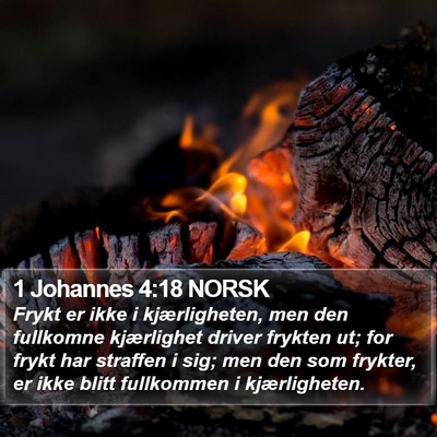 1 Johannes 4:18 NORSK Bible Verse Image