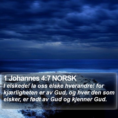 1 Johannes 4:7 NORSK Bible Verse Image