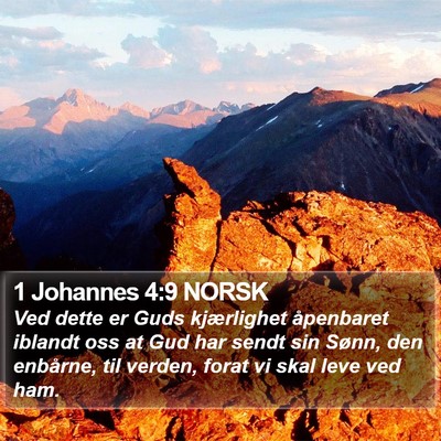 1 Johannes 4:9 NORSK Bible Verse Image