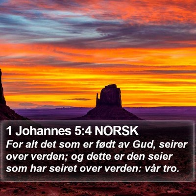 1 Johannes 5:4 NORSK Bible Verse Image