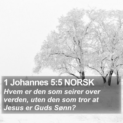 1 Johannes 5:5 NORSK Bible Verse Image