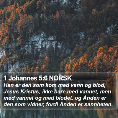 1 Johannes 5:6 NORSK Bible Verse Image