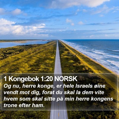 1 Kongebok 1:20 NORSK Bible Verse Image
