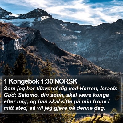 1 Kongebok 1:30 NORSK Bible Verse Image