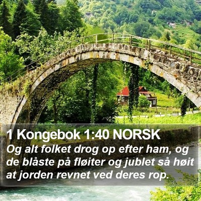 1 Kongebok 1:40 NORSK Bible Verse Image