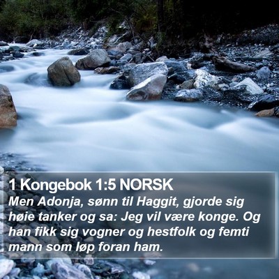 1 Kongebok 1:5 NORSK Bible Verse Image