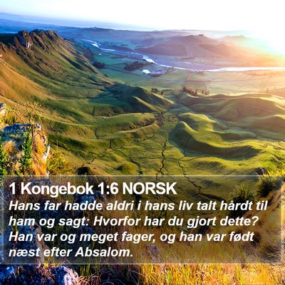 1 Kongebok 1:6 NORSK Bible Verse Image