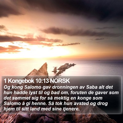 1 Kongebok 10:13 NORSK Bible Verse Image