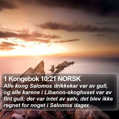 1 Kongebok 10:21 NORSK Bible Verse Image