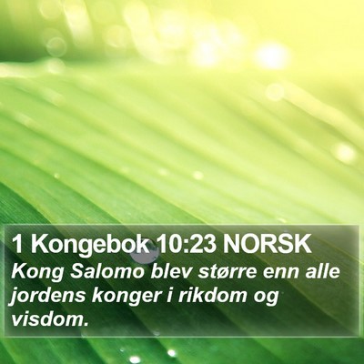 1 Kongebok 10:23 NORSK Bible Verse Image
