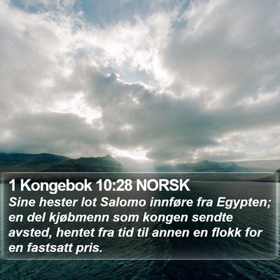 1 Kongebok 10:28 NORSK Bible Verse Image