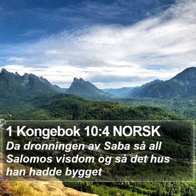 1 Kongebok 10:4 NORSK Bible Verse Image