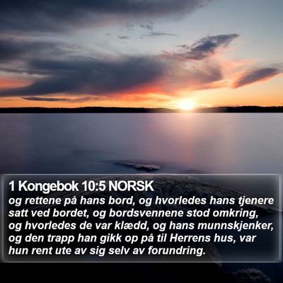 1 Kongebok 10:5 NORSK Bible Verse Image