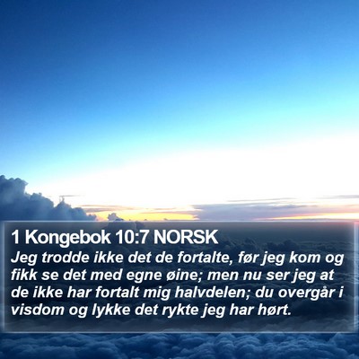 1 Kongebok 10:7 NORSK Bible Verse Image