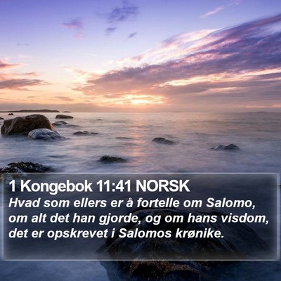 1 Kongebok 11:41 NORSK Bible Verse Image