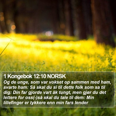 1 Kongebok 12:10 NORSK Bible Verse Image