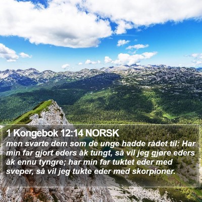 1 Kongebok 12:14 NORSK Bible Verse Image