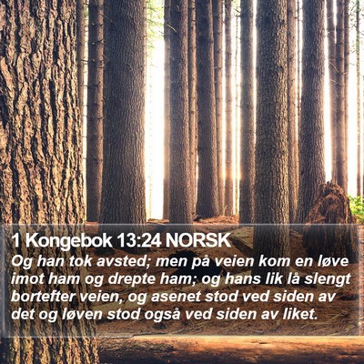 1 Kongebok 13:24 NORSK Bible Verse Image